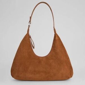 BY FAR Tan Suede Hobo Bag
